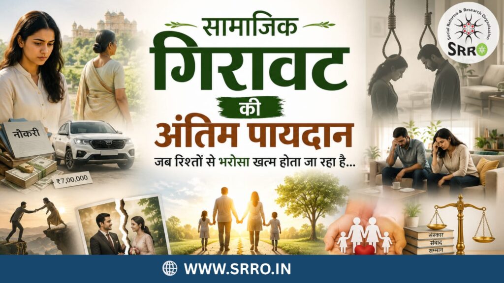 सामाजिक गिरावट और रिश्तों में बढ़ते अपराध का प्रतीकात्मक चित्र